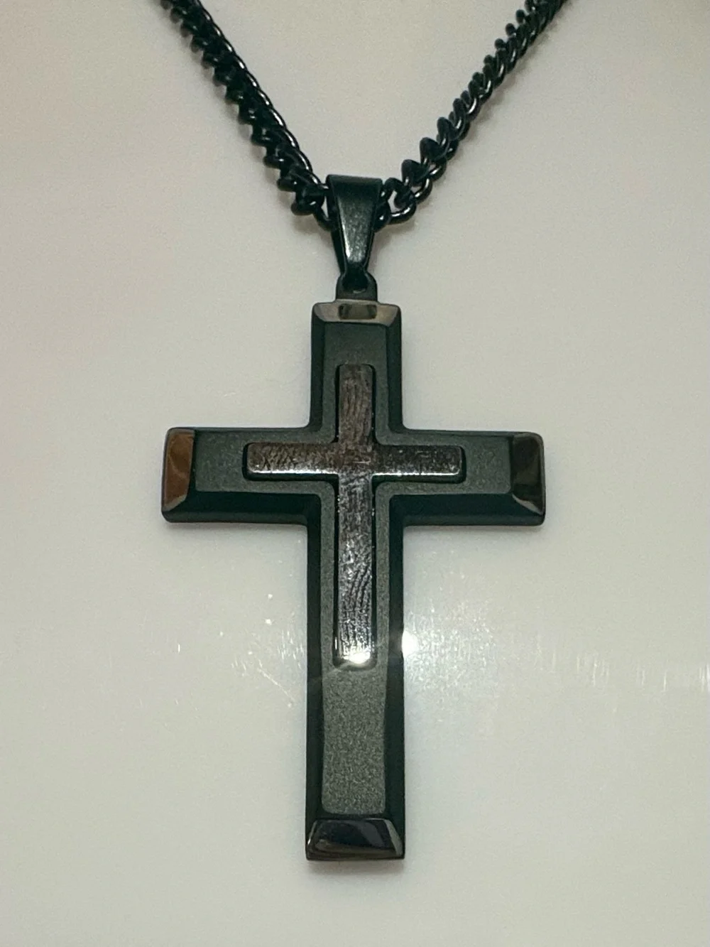 Stainless Steel Unisex Cross Pendant Necklace - 24” nwot